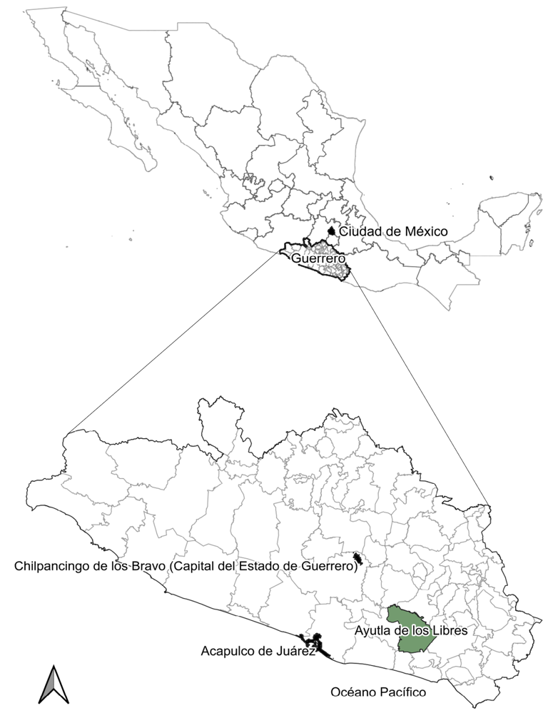 Ubicación del municipio de Ayutla de
los Libres, Guerrero