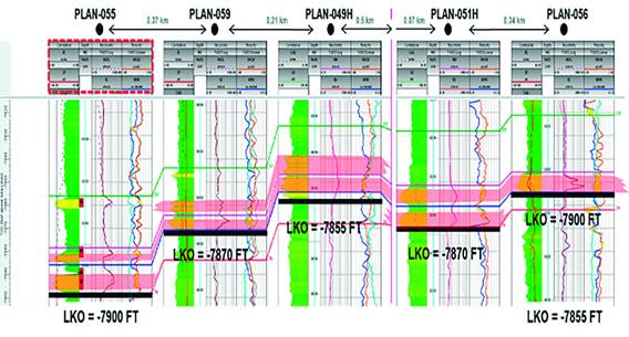 Correlaci&oacute;n estratigr&aacute;fico
NW-SE