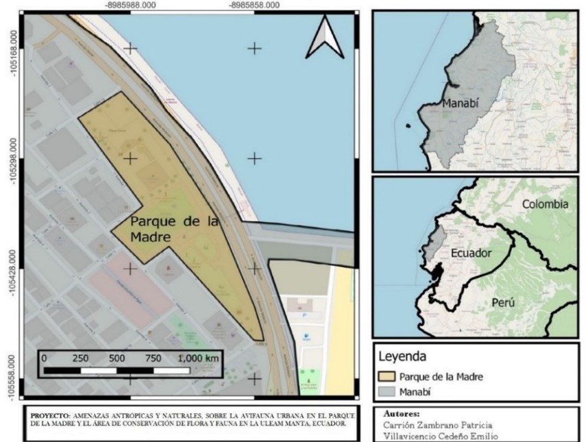 Mapa de localización del área del parque de La Madre