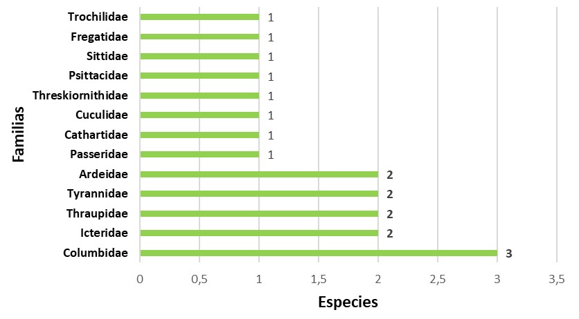Riqueza de especies por familia del Parque de La
Madre