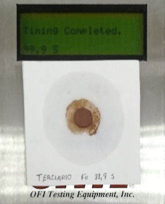 Tiempo de succión capilar de
Terciario en agua