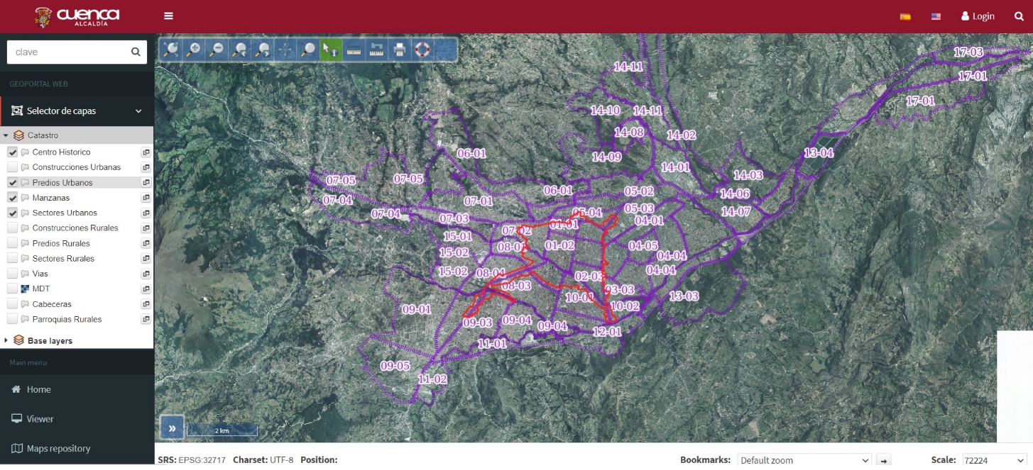 Visualización del Geoportal Web