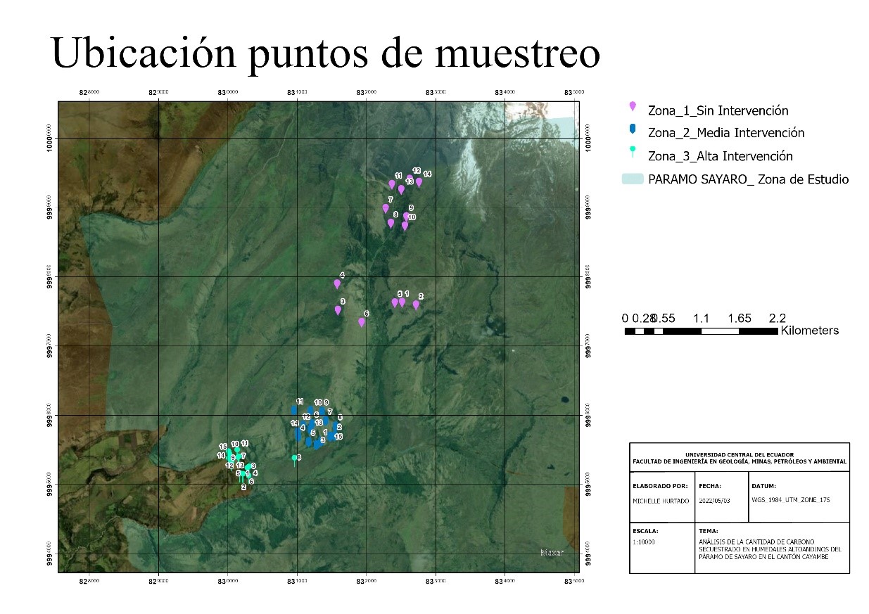 Ubicaci&oacute;n de puntos de muestreo