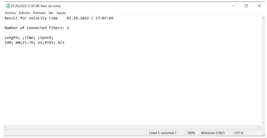 Archivo
resultante donde se registra la VOD usando el equipo