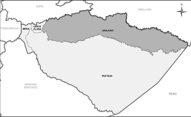 Cantones de la provincia de
Pastaza