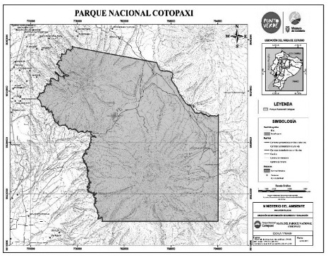  Mapa del Parque Nacional Cotopaxi (MAE, 2015b).