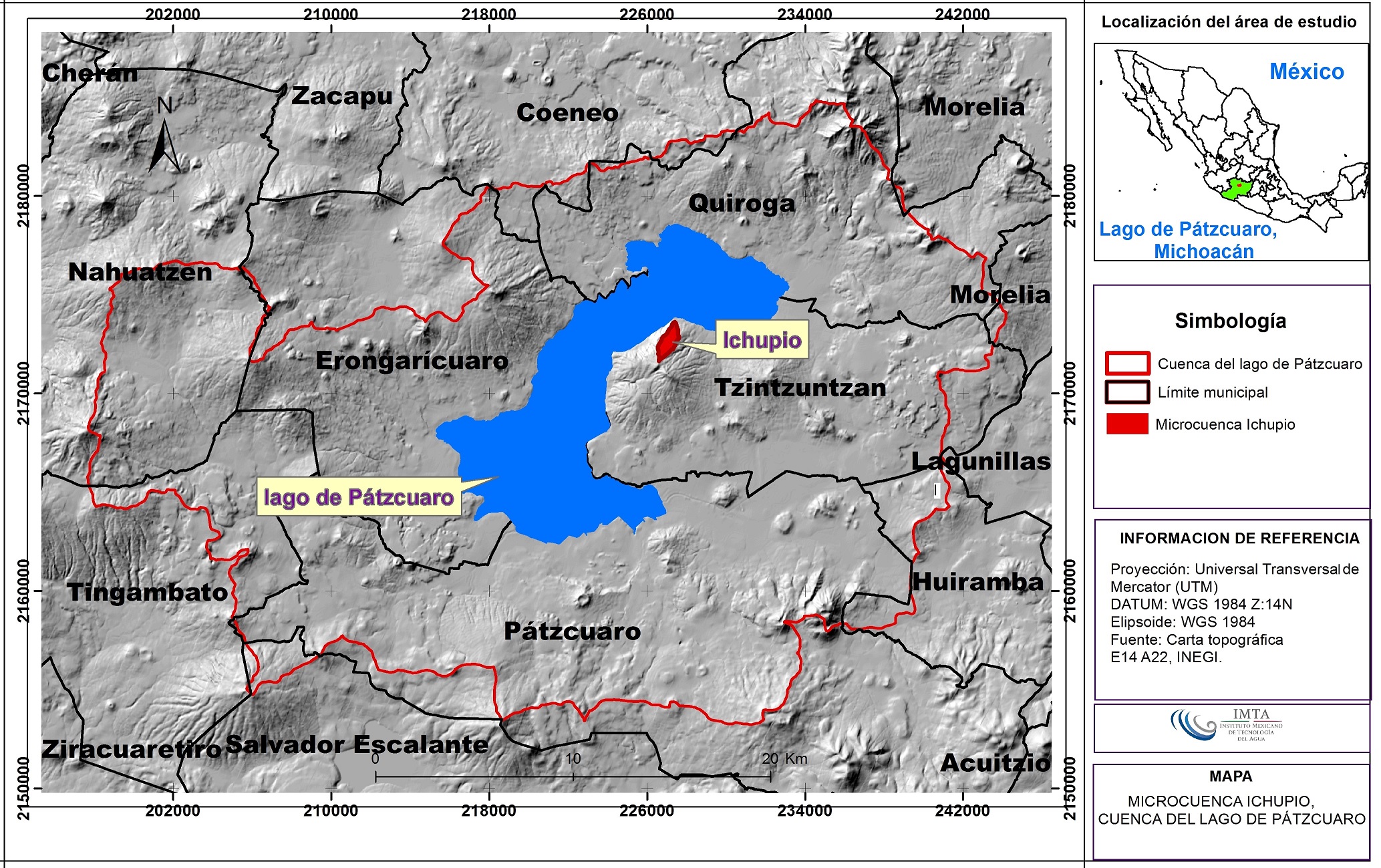 Localización de la microcuenca Ichupio, cuenca del lago de Pátzcuaro, Michoacán.
