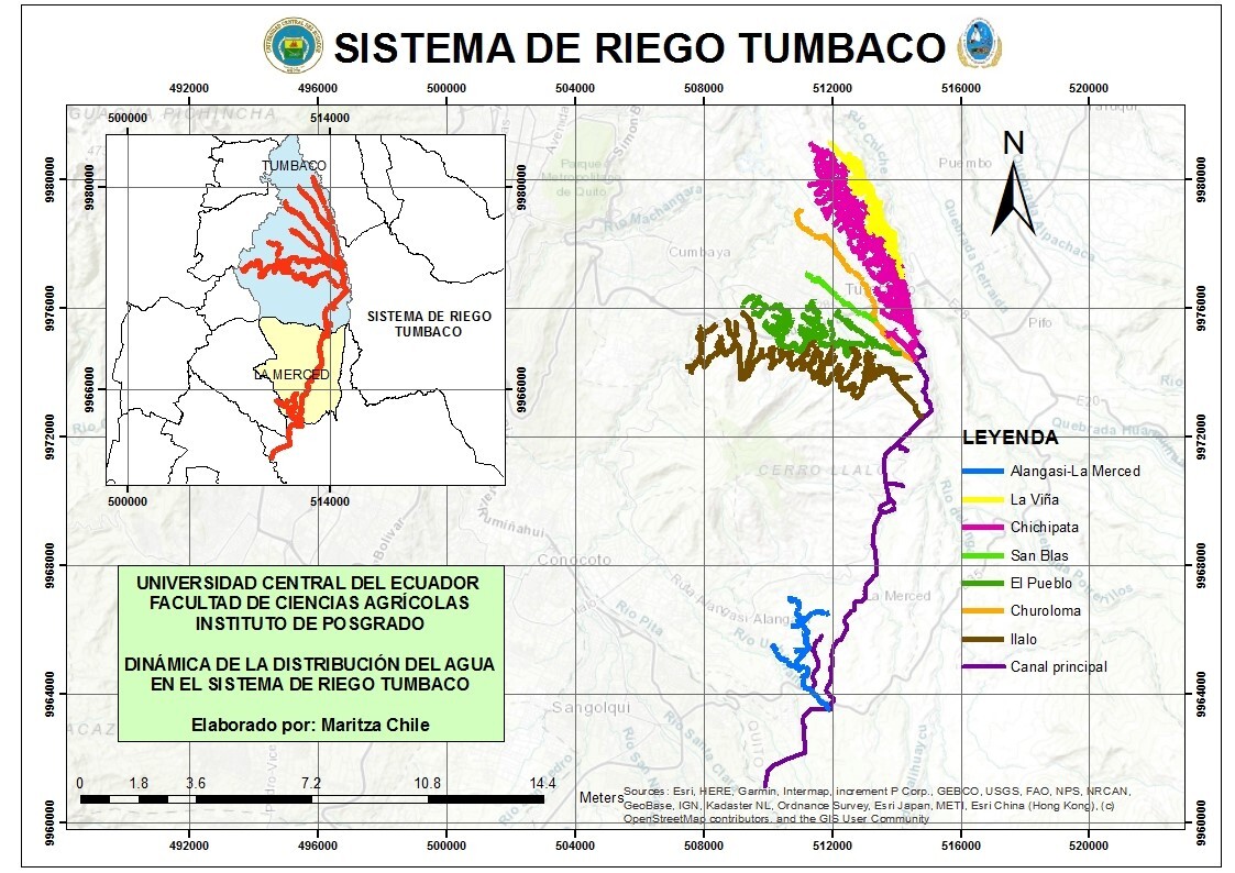 Ubicación geográfica del sistema de riego Tumbaco.