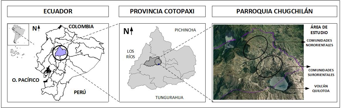 Ubicación de la zona de estudio, parroquia Chugchilán.