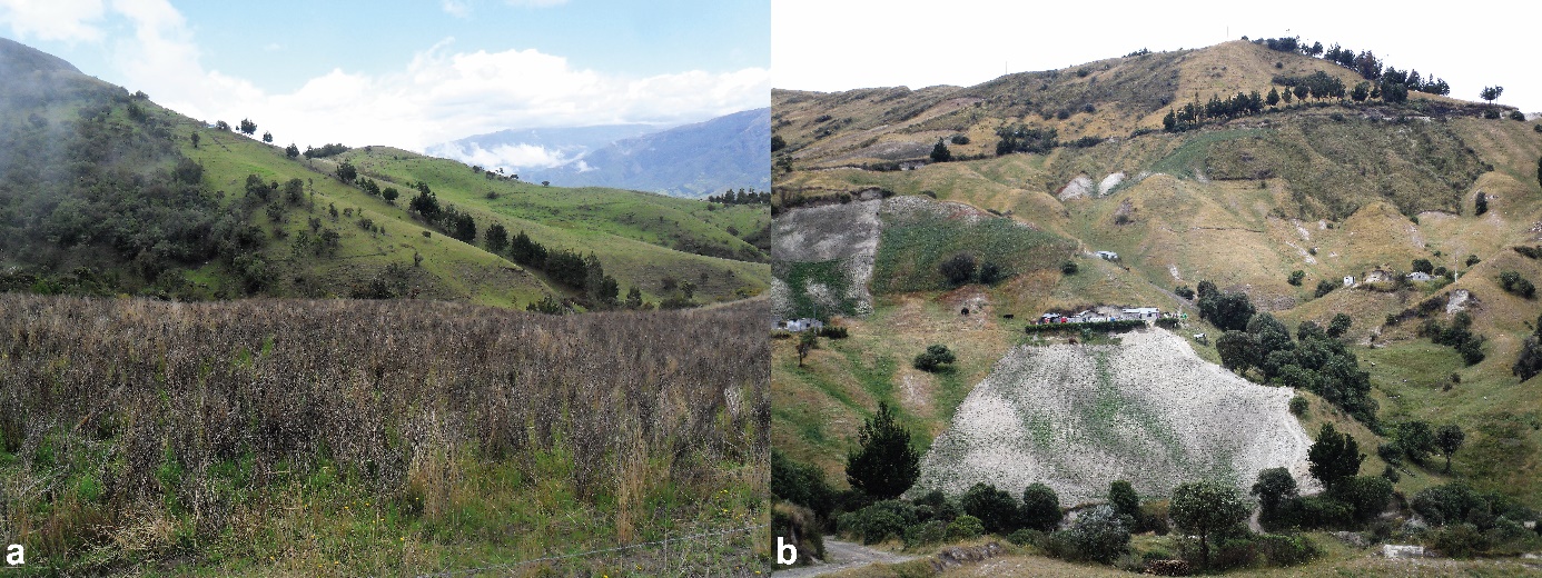 Cimas frías de la cordillera, parroquia Chugchilán: a. Chinalo Alto área nororiental, b. Condoructo-área suroriental.