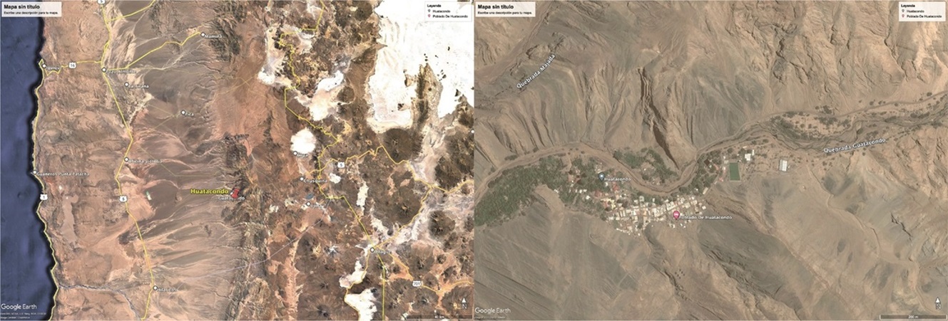 Localidad y quebrada de Huatacondo.