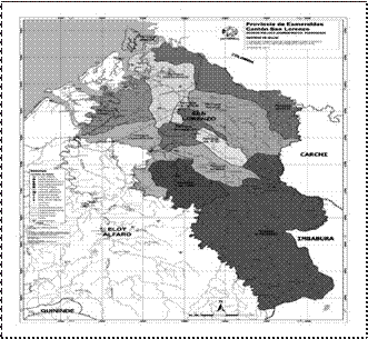 Ubicación
Cantón San Lorenzo. Fuente: Gobierno
Municipal del Cantón San Lorenzo