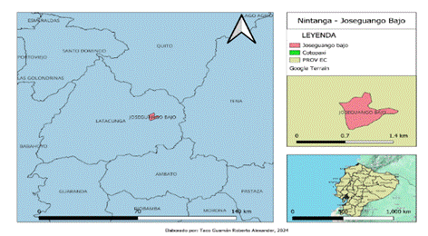 Localización de los proyectos Santa Carmen y San Patricio provincia de Cotopaxi.