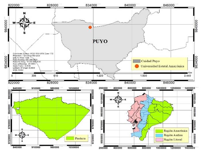 Ubicación geográfica de la zoma de estudio.