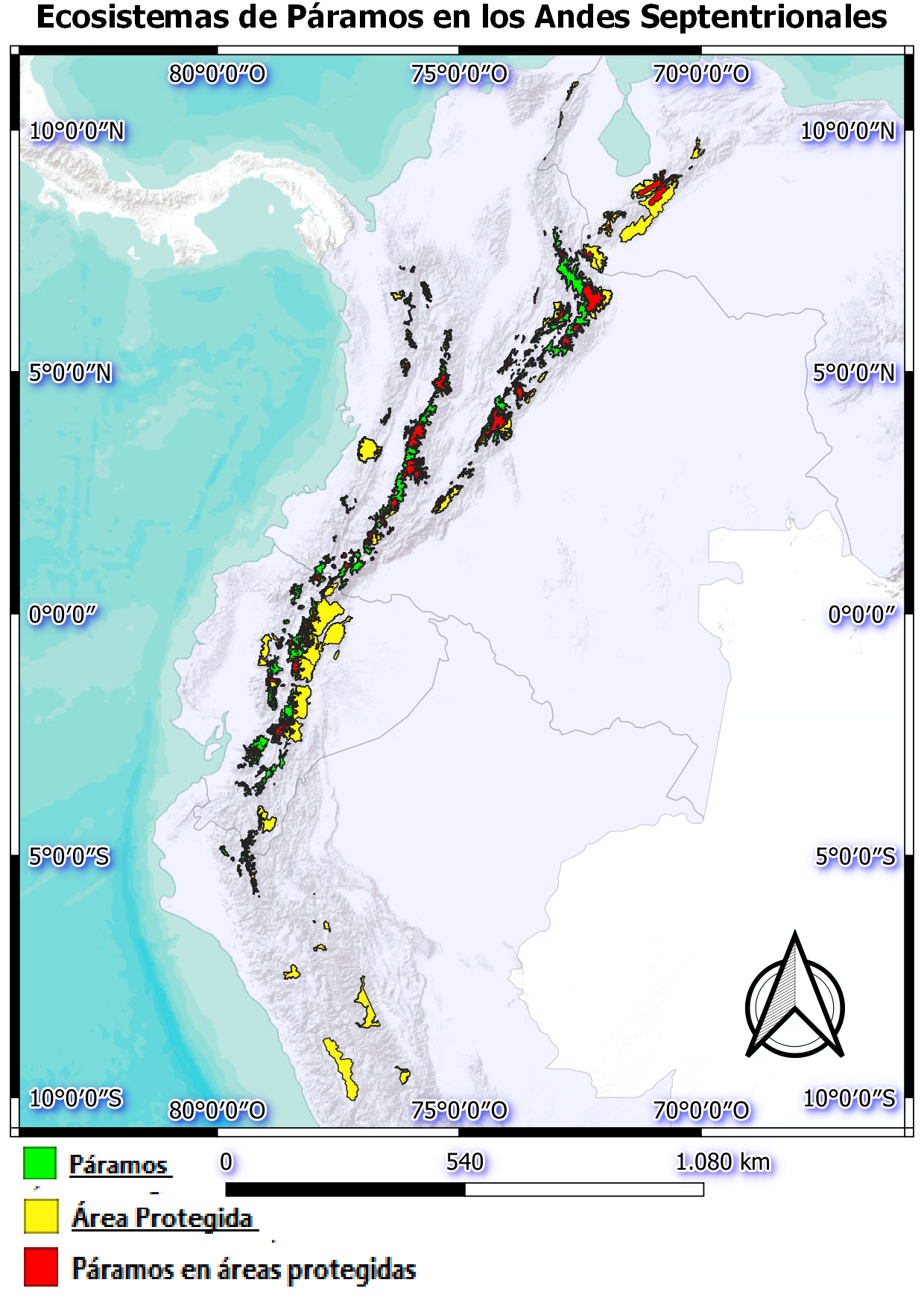 Mapa de Ecosistemas de Páramos Andinos.