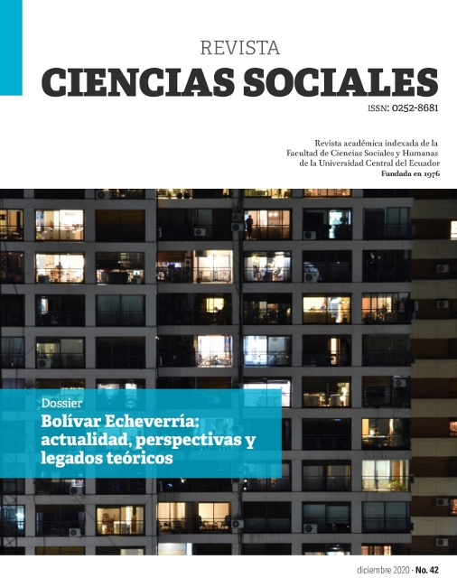 					View Vol. 1 No. 42 (2020): Bolívar Echeverría: Theoretical legacies, perspectives and actuality 
				