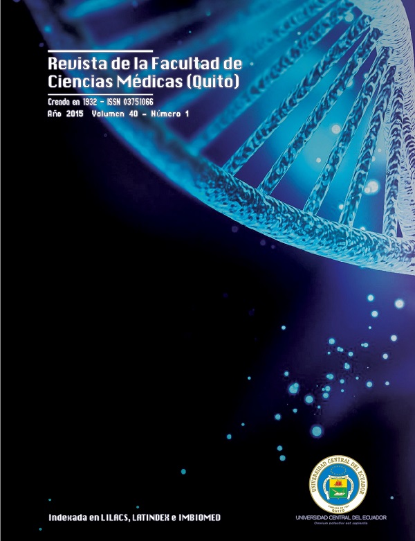 					Ver Vol. 40 Núm. 1 (2015): Revista de la Facultad de Ciencias Médicas (Quito)
				