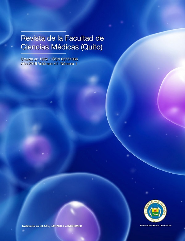 					Ver Vol. 41 Núm. 1 (2016): Revista de la Facultad de Ciencias Médicas (Quito)
				