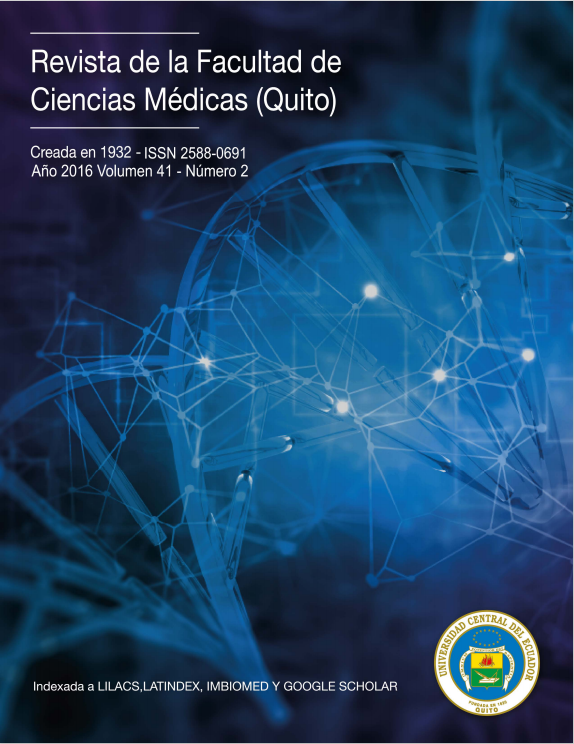 					Ver Vol. 41 Núm. 2 (2016): Revista de la Facultad de Ciencias Médicas (Quito)
				