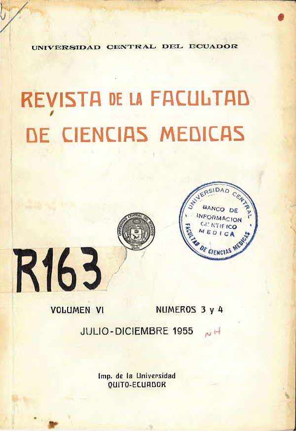 					Ver Vol. 6 Núm. 3-4 (1955): Revista de la Facultad de Ciencias Médicas (Quito)
				