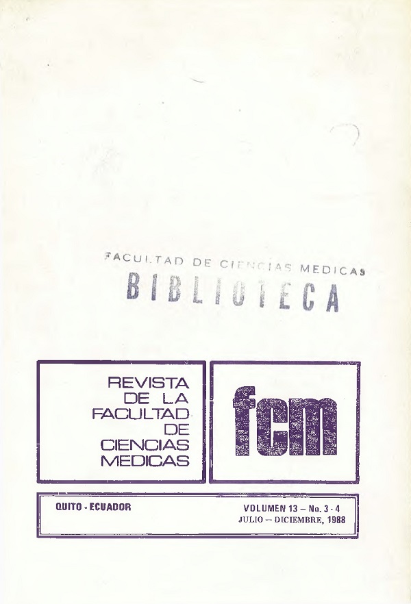 					Ver Vol. 13 Núm. 3-4 (1988): Revista de la Facultad de Ciencias Médicas (Quito)
				