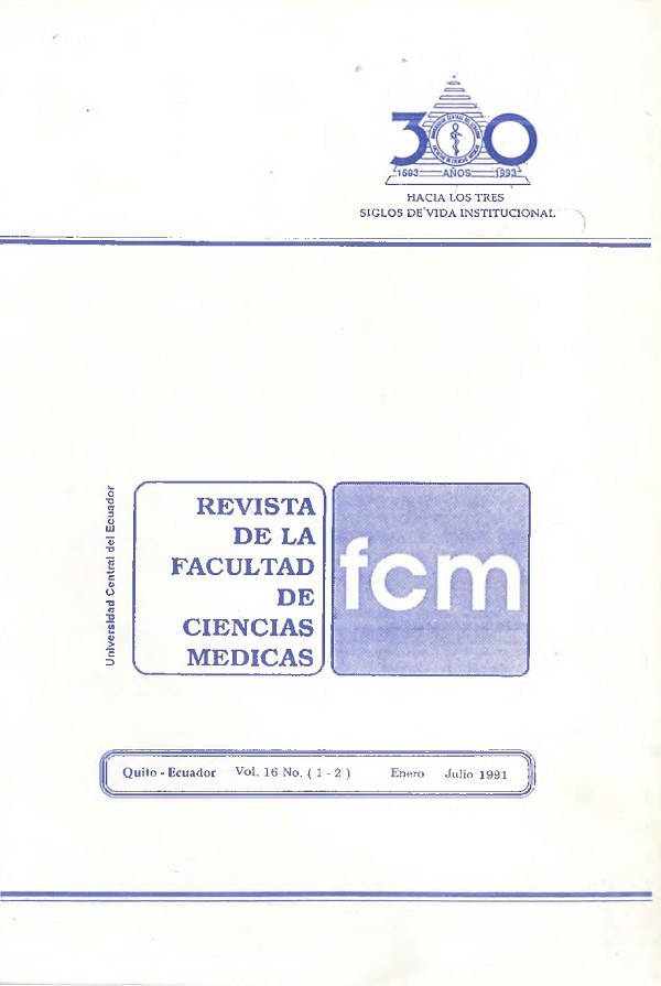 					Ver Vol. 16 Núm. 1-2 (1991): Revista de la Facultad de Ciencias Médicas (Quito)
				