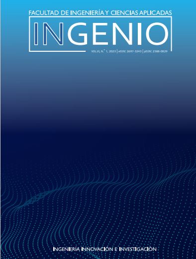 					Ver Vol. 6 Núm. 1 (2023): Revista INGENIO, Facultad de Ingeniería y Ciencias Aplicadas
				