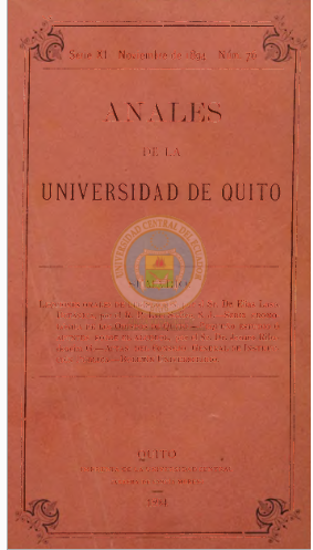 					Ver Vol. 11 Núm. 76 (1894): ANALES DE LA UNIVERSIDAD DE QUITO, NOVIEMBRE
				