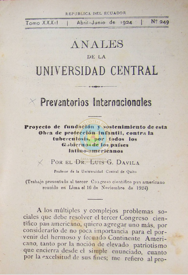 					Ver Vol. 32 Núm. 249 (1924): ANALES DE LA UNIVERSIDAD DE QUITO, ABRIL-JUNIO
				