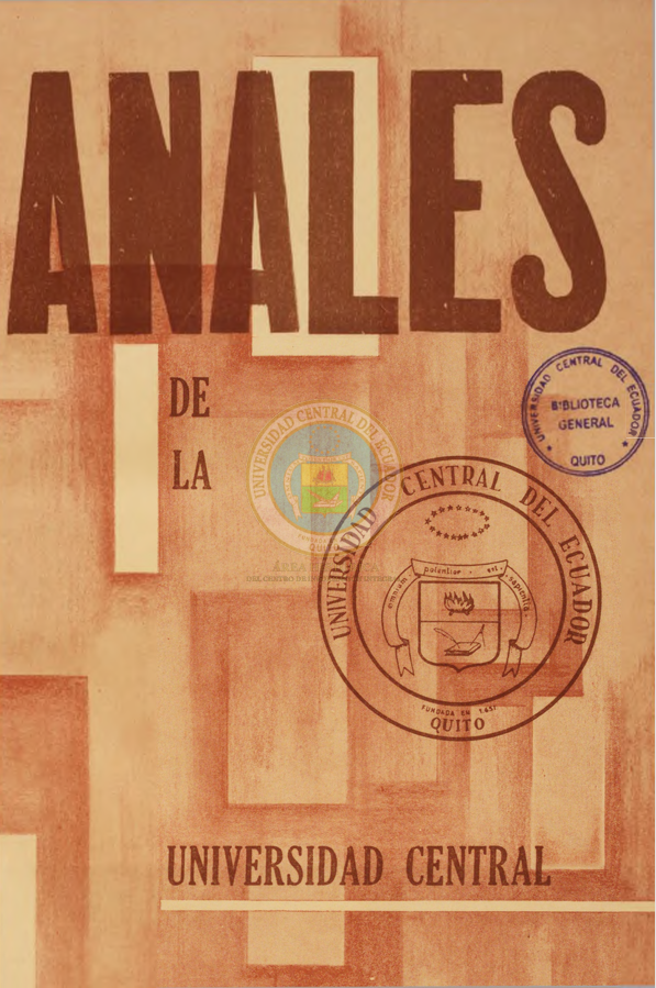 					Ver Vol. 95 Núm. 350 (1967): ANALES DE LA UNIVERSIDAD DE QUITO
				